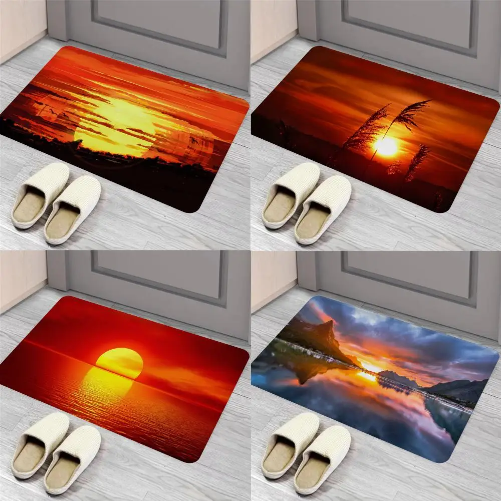 

Sunset afterglow Floor Mat Entrance Door Mat Nordic Style Home Doormat Bathroom-Toilet Mats Bedroom Hotel Decor Mat