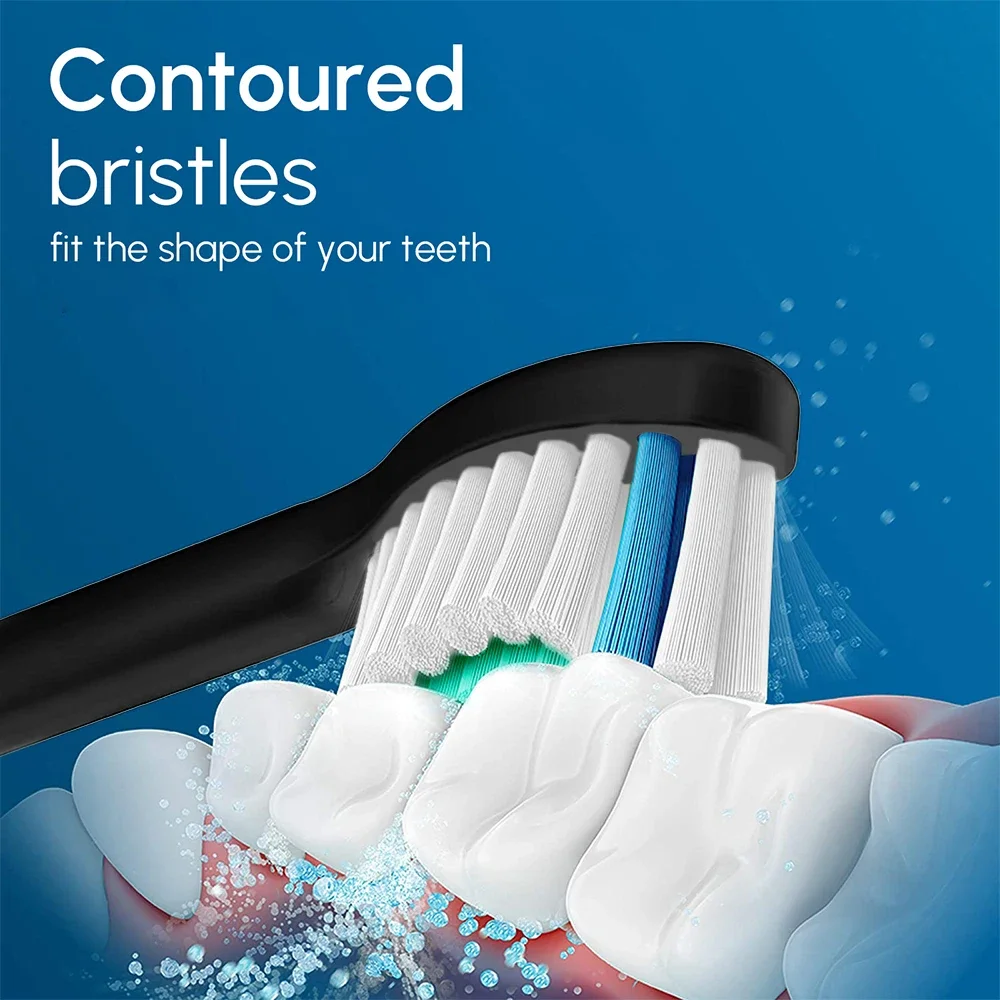 متوافق مع رؤوس فرشاة الأسنان الكهربائية البديلة لفرشاة الأسنان من فيليبس سونيكير، رأس فرشاة تنظيف ماسية لـ 4100 5300 6500 #4