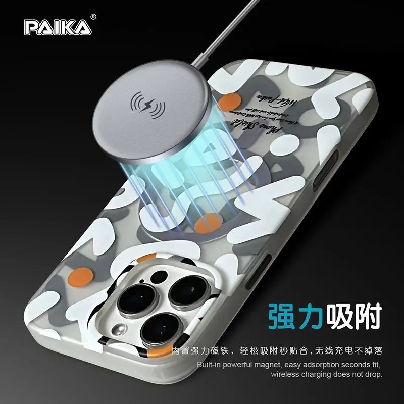 

Simple Graffiti Airbag Stand Magnetic Phone case Applicable Apple16/15/14pro Frosted Protective Cover
