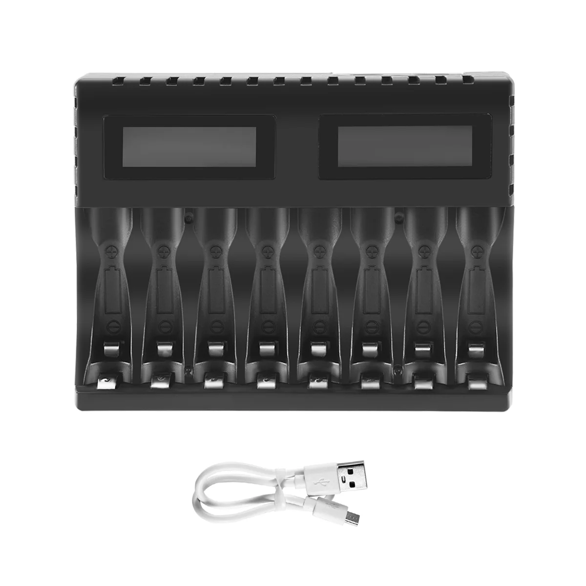 Battery Charger LCD Display Smart Intelligent 8-Slot Chargers for AA/AAA NiCd NiMh Rechargeable Batteries AA AAA Charger