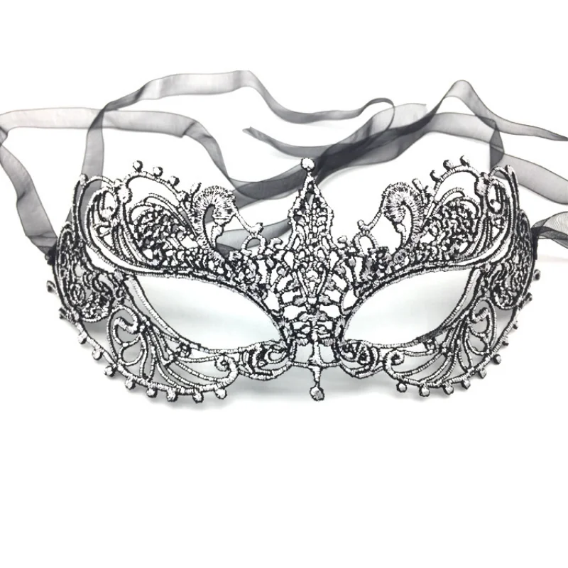 Women Sexy Hollow Lace Masquerade Bronzing Face Mask Princess Party Cosplay Prom Props Costume Nightclub Queen Eye Mask Exotic