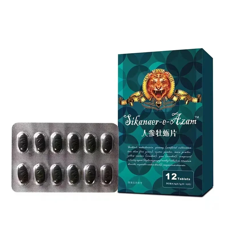 Ginseng Oyster Slices for Adult, PMurcia Candy, Traditional Nourishing Food, Oral, Male Huangjing, 12 Capsules, 1 Box