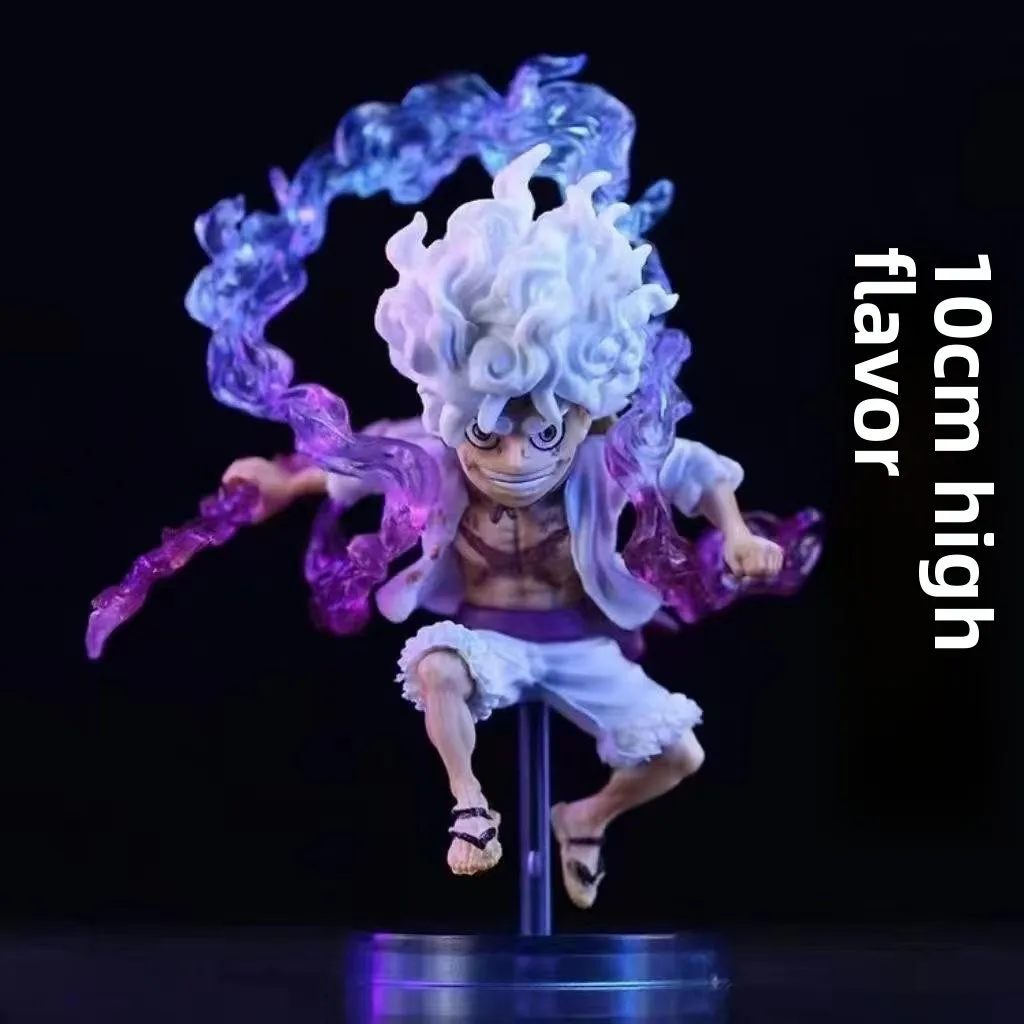 

10cm Mini One Piece for Luffy Gear 5 Action Figure Sun God Nika Statue Anime Figurine Pvc Model Doll Collection Toy Gift Kids