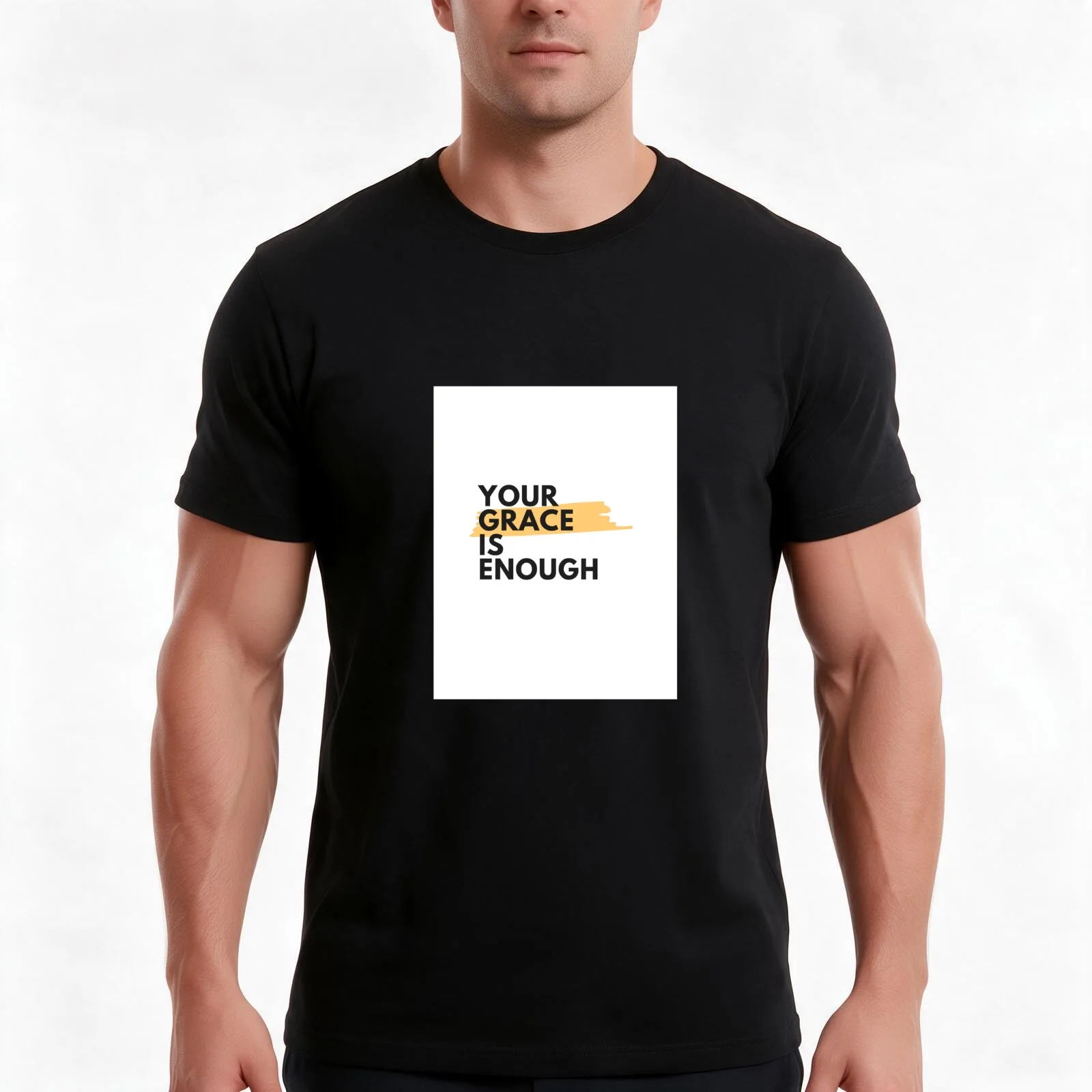Your Grace is enough T-Shirt, Summer Casual Cotton Tee, Oversized Streetwear Tops, Vintage Graphic Print, Loose Fit Short Sleeve