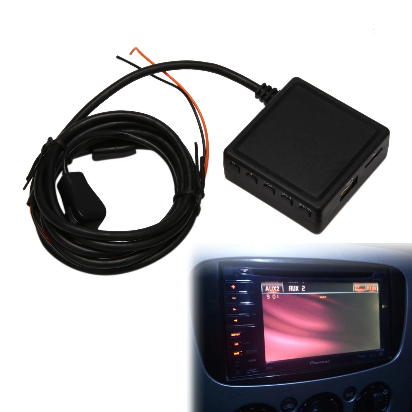 

AU28-Car Bluetooth 5.0 For Pioneer IP-BUS Module With Filter Radio Stereo Aux Cable Adapter Car Wireless Audio Input