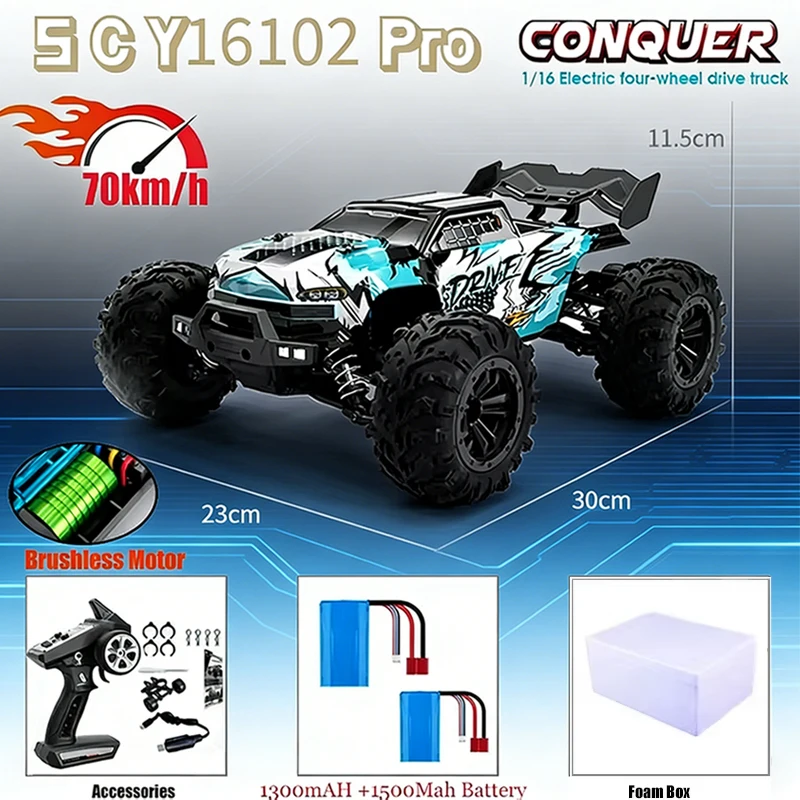 

SCY 16101PRO/16102 Sg116Max 4WD High-Speed RC Car - 70KM/H with LED Headlight Remote Control Vehicle for Kids Vs Wltoys 144001