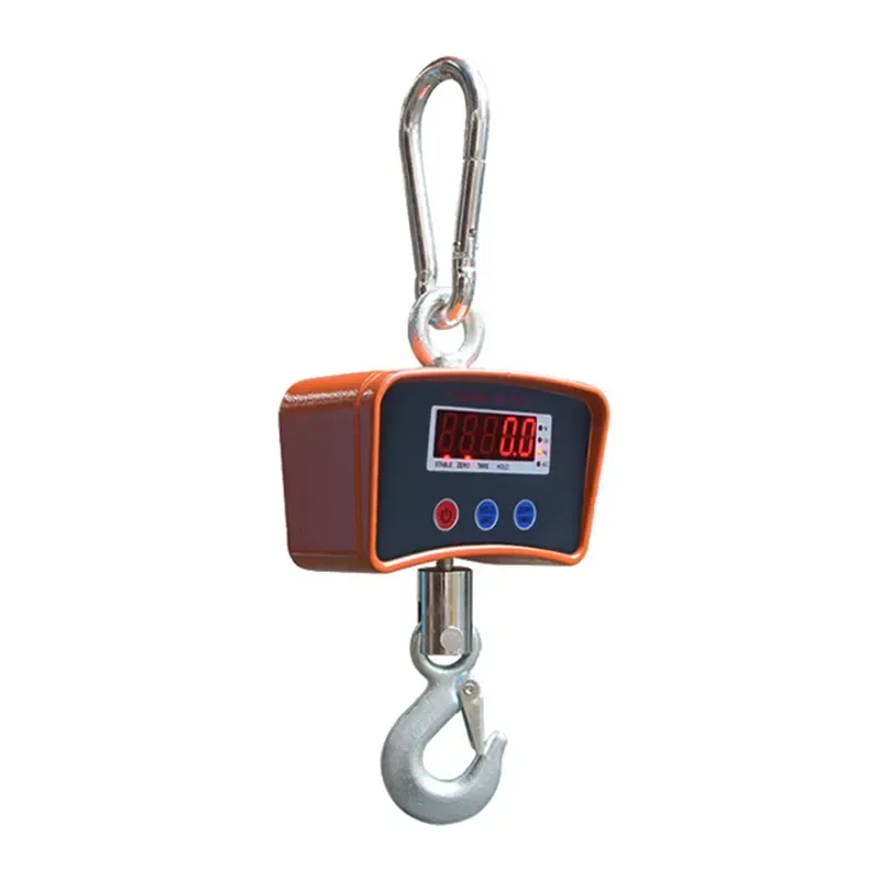 Heavy Duty 500kg 1000kg Electronic Crane Scale Digital Hanging Weighing Indicator with Rotatable Hook and Velcro Strap OEM