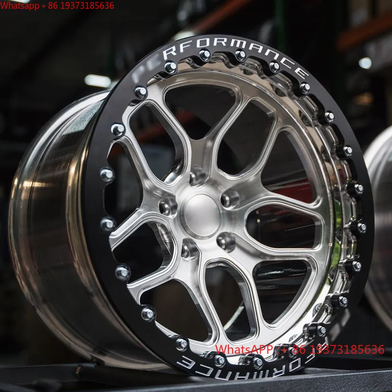 LZT-298 15 16 17 18 Inch Alloy Forged Drag Wheels Beadlock Wheels Brushed Multi Spoke for Corvette C6 C7 C8 High Performance