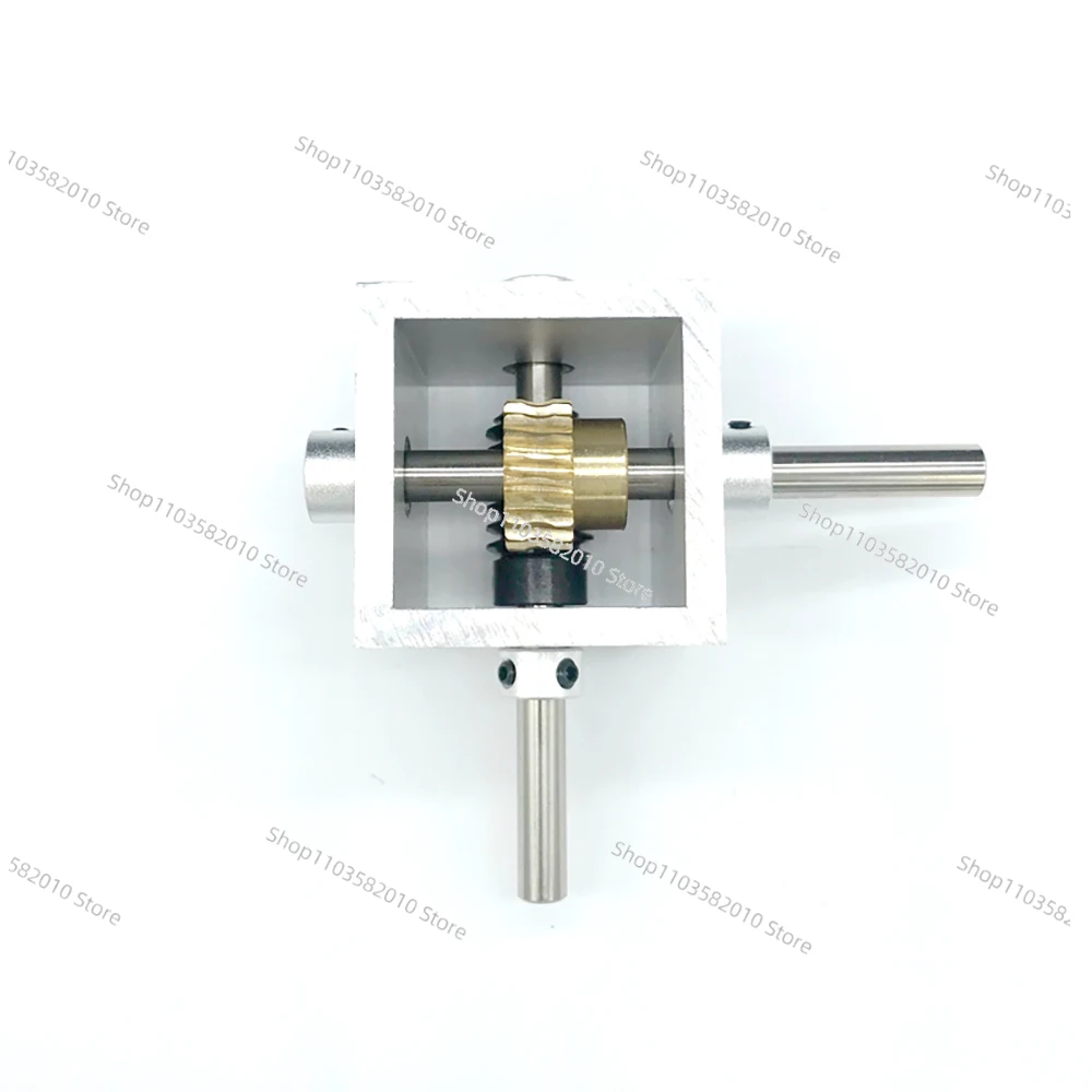 

Worm Gear Reduction Gearbox 6/8MM Output Shaft 20T Gear 90 Degree Right Angle Corner Device Ratio 1:10 1:20 Aluminum Alloy Frame