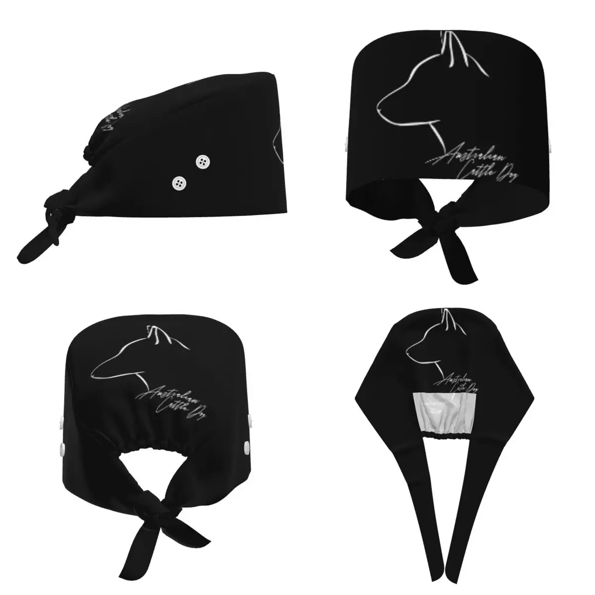 Australian Cattle Dog Dog Mom Profile Scrub Hat Doctor Working Surgical Cap Unisex Adjustable Nursing Caps for Dentist