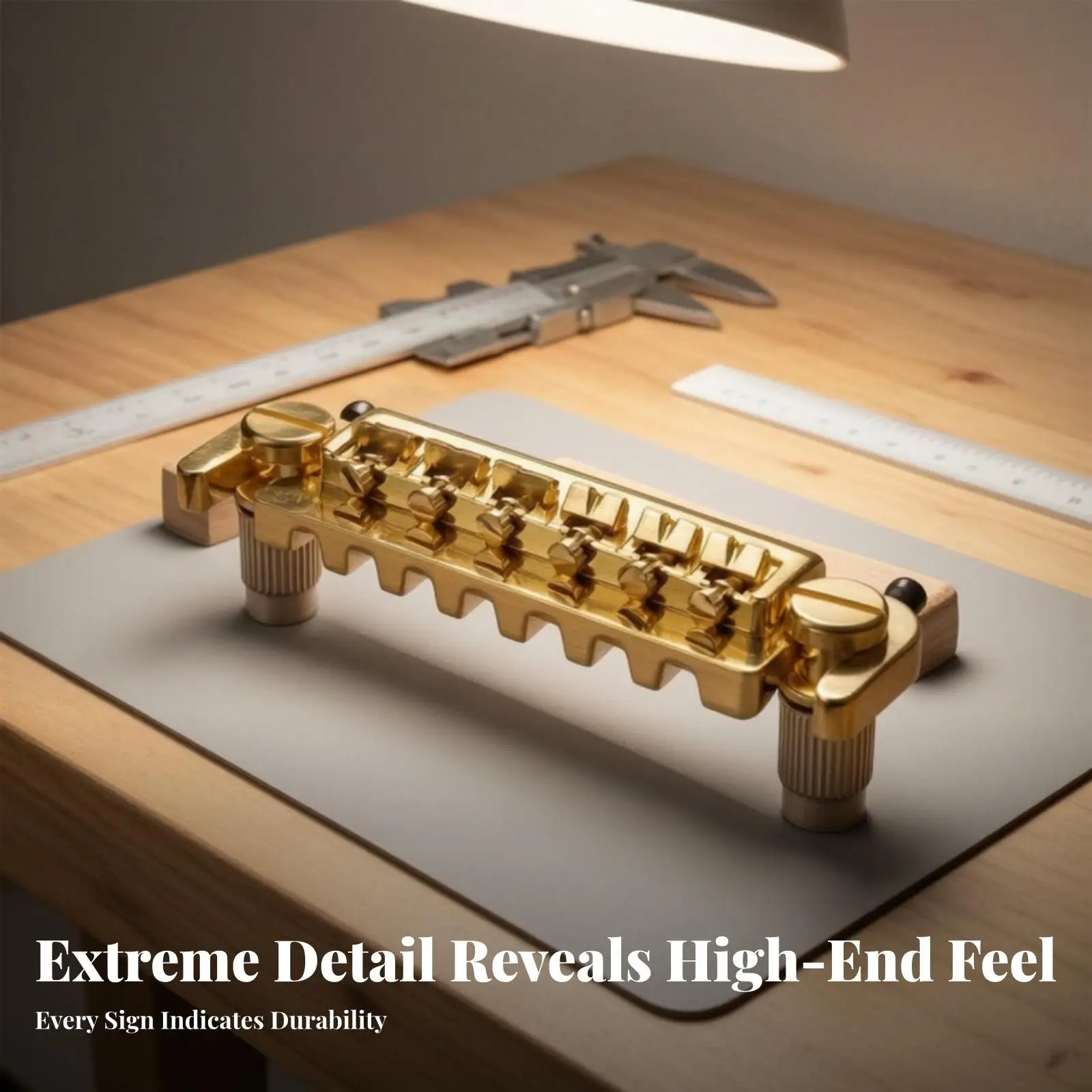 Electric Guitar Bridge Replacement Screw Gold Metal Assembly with Knurled Posts for Setup Repair