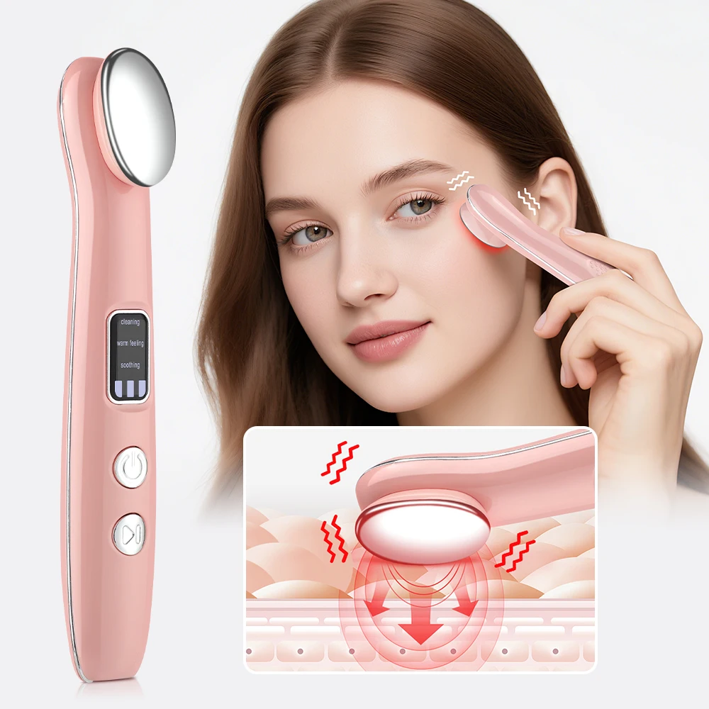 Heated Vibration Eye Beauty Device 3 Modes Cleaning Massage Soothing Dark Circles Fine Lines Skin Care Tool Electric Instruments
