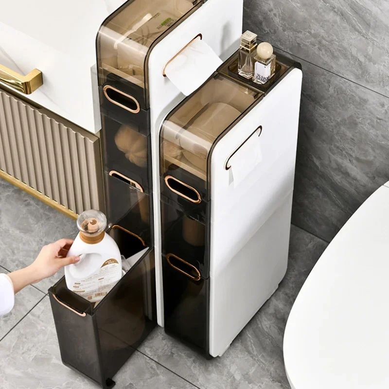 Household Goods Bathroom Crevice Cabinet Rack Storage Multi-function Installation-free Toilet Toilet Toilet Removable Locker