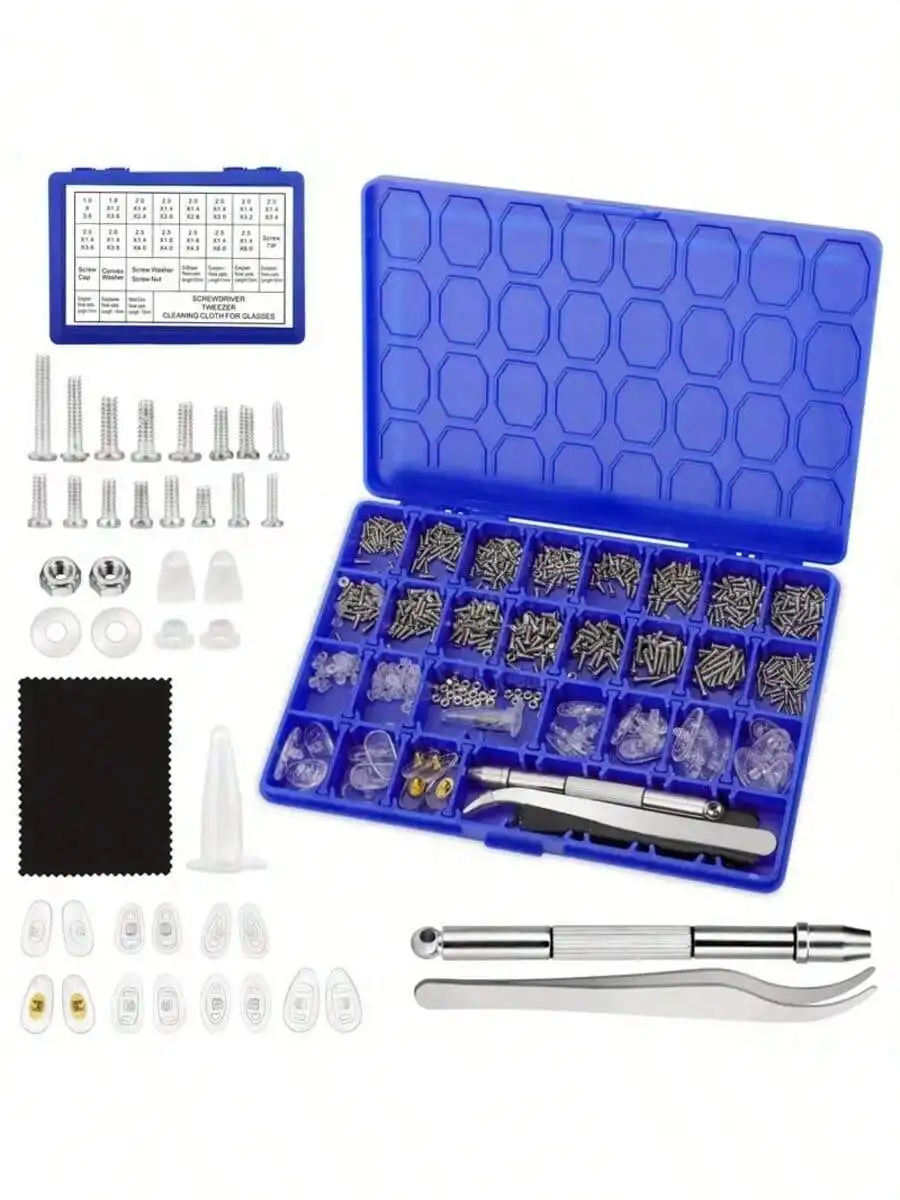 Eyeglass Repair Kit - Eyeglass Repair Tool Box, Watch Repair Box - Eyeglass Screw Kit with Precision Screws, Screwdriver