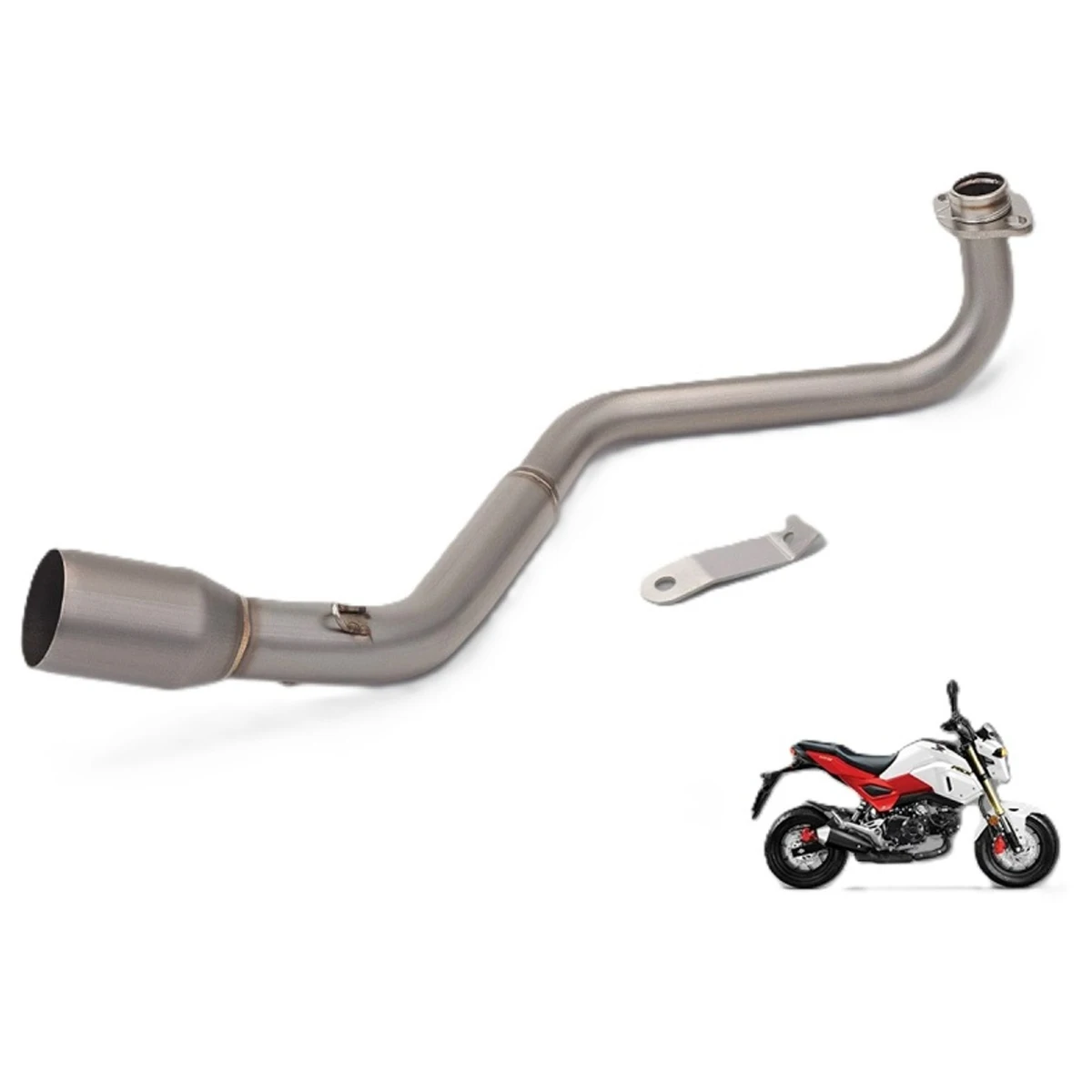 

Stainless Steel Horizontal Front Exhaust Pipe Motorcycle Mod Parts For Honda MSX125 Monkey 51mm Universal