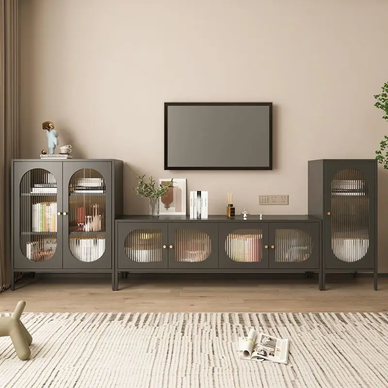 

HYS TV cabinet All-metal combination TV cabinet Wrought iron low cabinet Small apartment simple coffee table TV