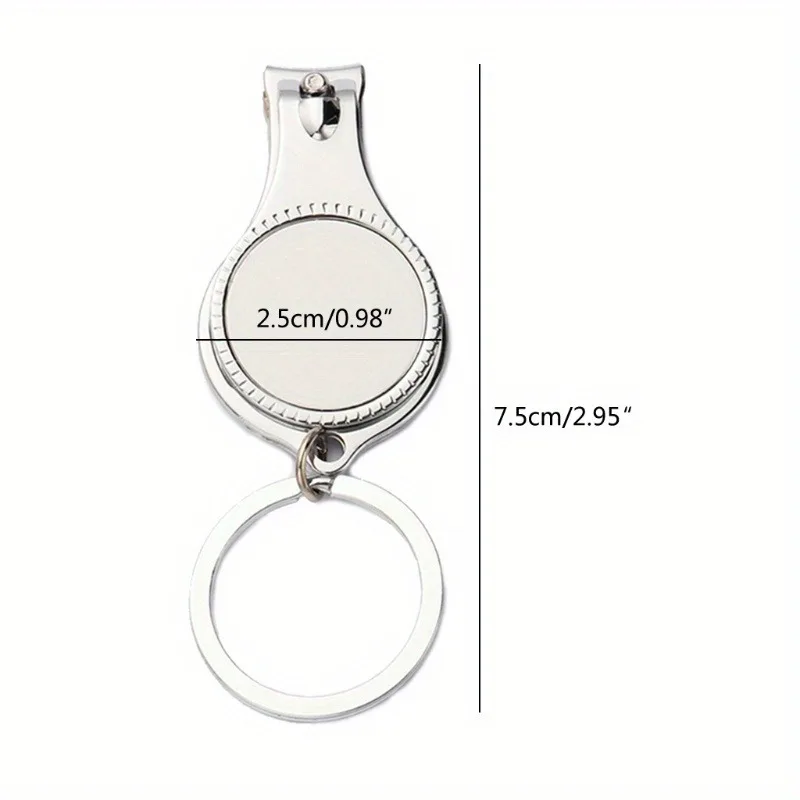 3 in 1 Nail Clippers Keychain Multifunctional Toenail Pedicure Bottle Opener Kering Metal Foldable Design