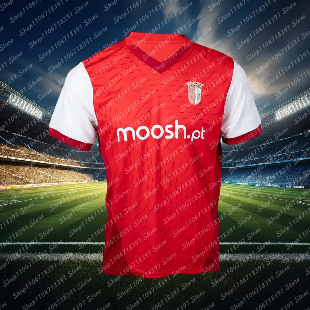 

Adult Kids Summer Soccer Training SC Braga 24/25 Home/Away Sports Tops Football Jersey Oversized T Shirt Fashion Men's Clothes
