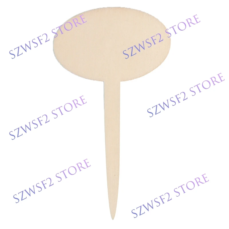 50pcs Wooden Oval Eco-friendly Gardening Nursery Pot Seed Herbal Planting Tools Wooden Label Plant Label Garden Label E2