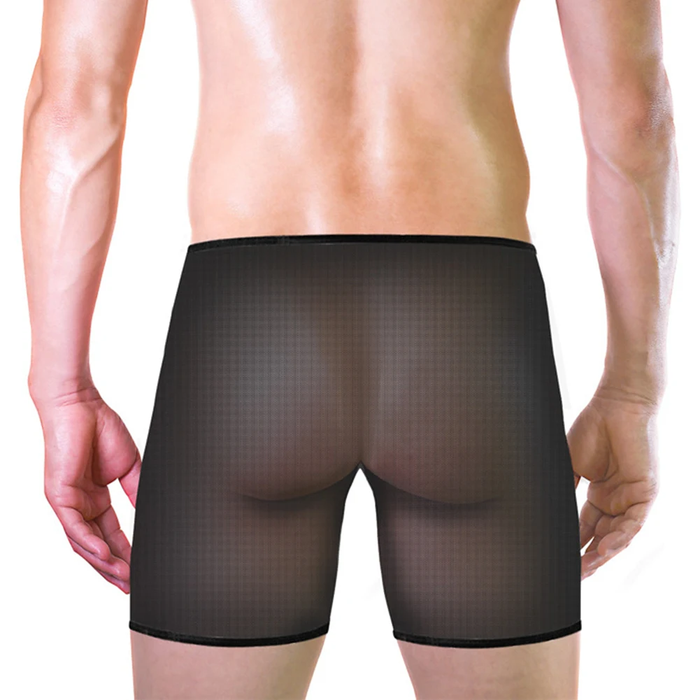 Sexy See Through Shorts Mens Mesh Lingerie Comfortables Briefs Elastic Breathableshorts Nighties For Sex