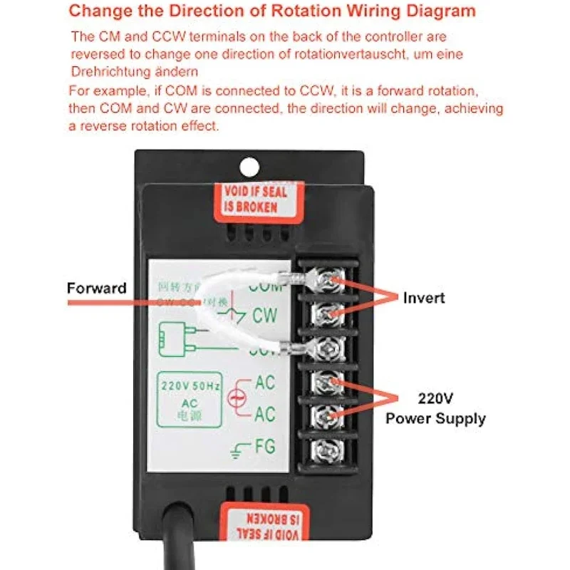 220V 90W 5RK90GU-CF 450-2.7RPM AC Reversible Gear Variable Speed Motor 1:3-1:500 5GU AC Gear Reducer Geared Motor + Governor