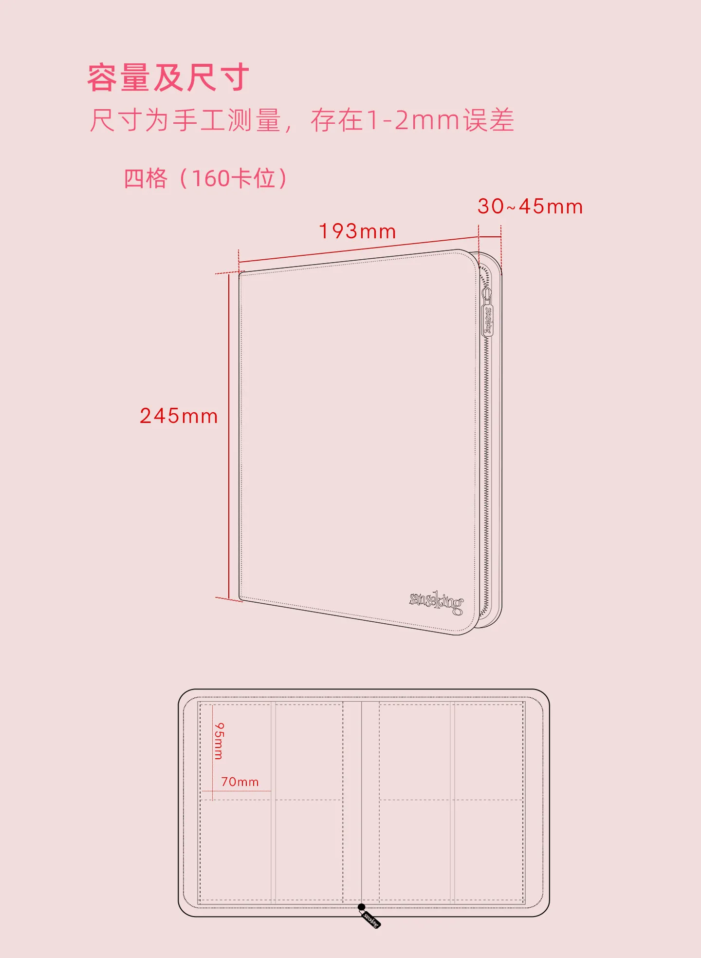 For PTCG Premium Zipper 4 9 12 Pocket PU Card Binder Aesthetic Pink White Album Trading Card Collection Fan Photo Storage Folder