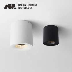 Aisilan-Superfície Montada LED Downlight, Super Anti-reflexo Luz de Teto, COB Chip, Sala, Corredor, Foyer