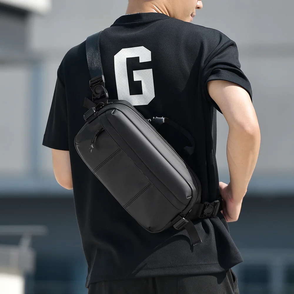 

Водонепроницаемая мужская нагрудная сумка большой вместимости, сумка через плечо с несколькими карманами, тактическая спортивная сумка для велоспорта и путешествий, мужская нагрудная сумка-слинг