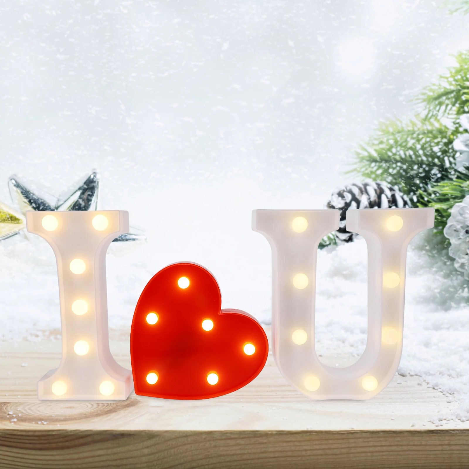 

LED Letter Lights PVC Plastic 3D Night Lively Color Bedroom Living Room Balcony Office Festival Scene Adorn LED