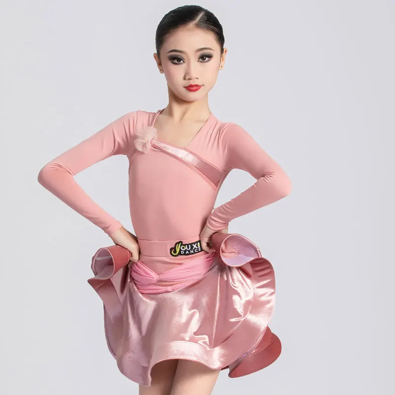 

Детское платье для латинских танцев с бахромой для румбы, платье для латинских танцев с кисточками для девочек, танго, сальсы, самбы, бальные костюмы для латинских танцев, детские сценические наряды, костюм