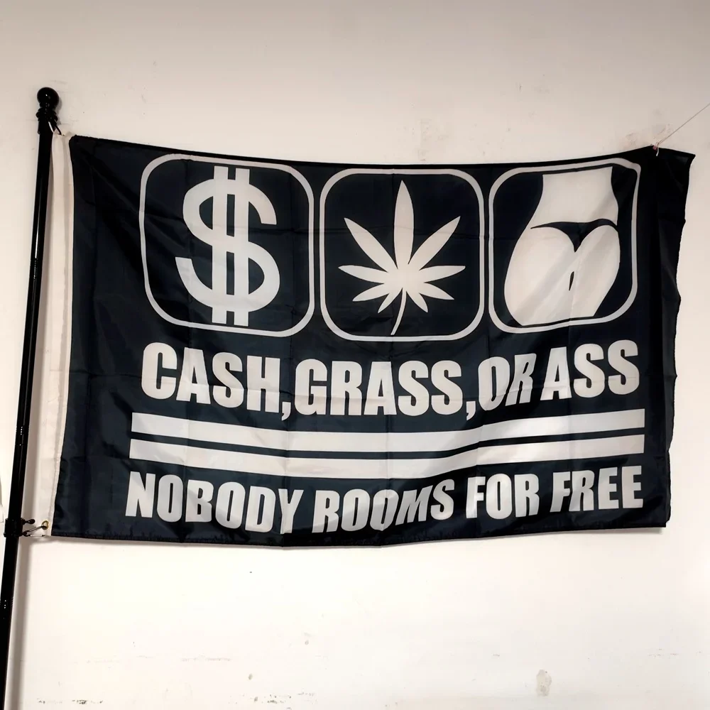 

90x150cm Funny Cash Grass Flag for Home Decor, Durable Polyester (Indoor/Outdoor)