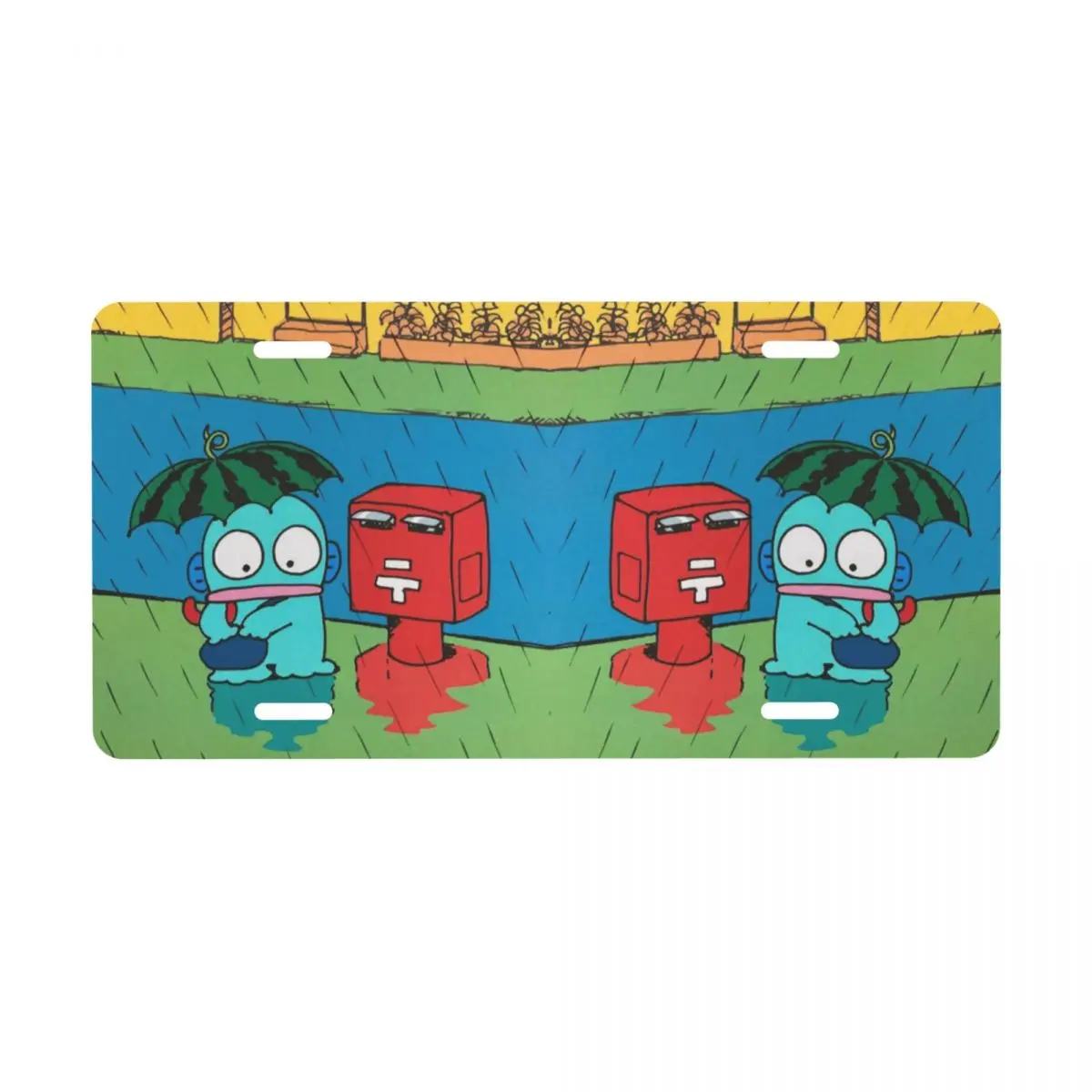 

Hangyodon мультяшная крышка номерного знака косметическая бирка декоративный передний номерной знак автомобиля 12x6 дюймов