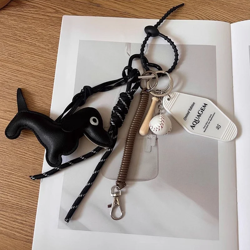 Cute Dachshund Keyring Bag Pendant Ball Suitable For Mobile Phone Bag Pendant Accessory Keychain Couple Pendant