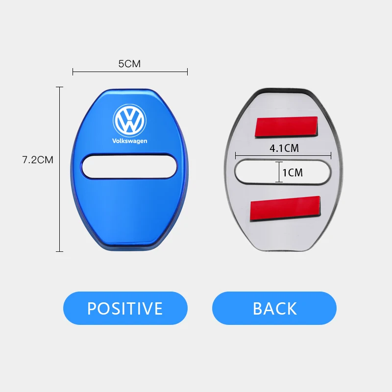 Car Ashtray 4Pcs Stainless Steel Car Door Lock Protective Cover For Volkswagen Jetta Golf Passat Polo Tiguan Arteon Touareg Taig view 5