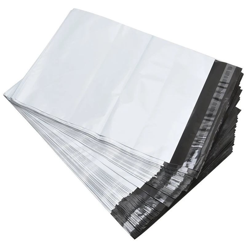 

100Pcs White Poly Mailers Self-Sealing Shipping Bags Waterproof Packaging Envelopes Tear-Proof Courier Bags for Small Business