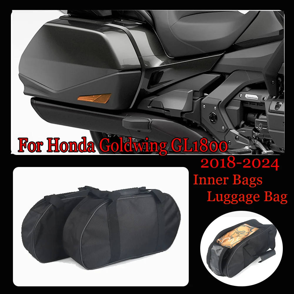 Motorcycle Bag Side Case Inner Bags Luggage Bags Black For Honda Goldwing GL1800 2018 2019 2020 2021 2022 2023 2024