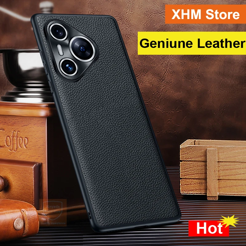 Geniune Leather Skin Phone Case For Huawei Pura 70 Pro Plus Pura70 Real Cowhide Case For Huawei Pura 70 Pro+ Cover Shell