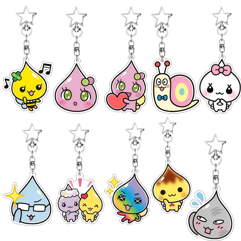 

Милый мультяшный акриловый брелок в виде капли воды, аниме-фигурка, милый декоративный брелок для сумки, автомобиля, рюкзака, подвеска-шарм, игрушка