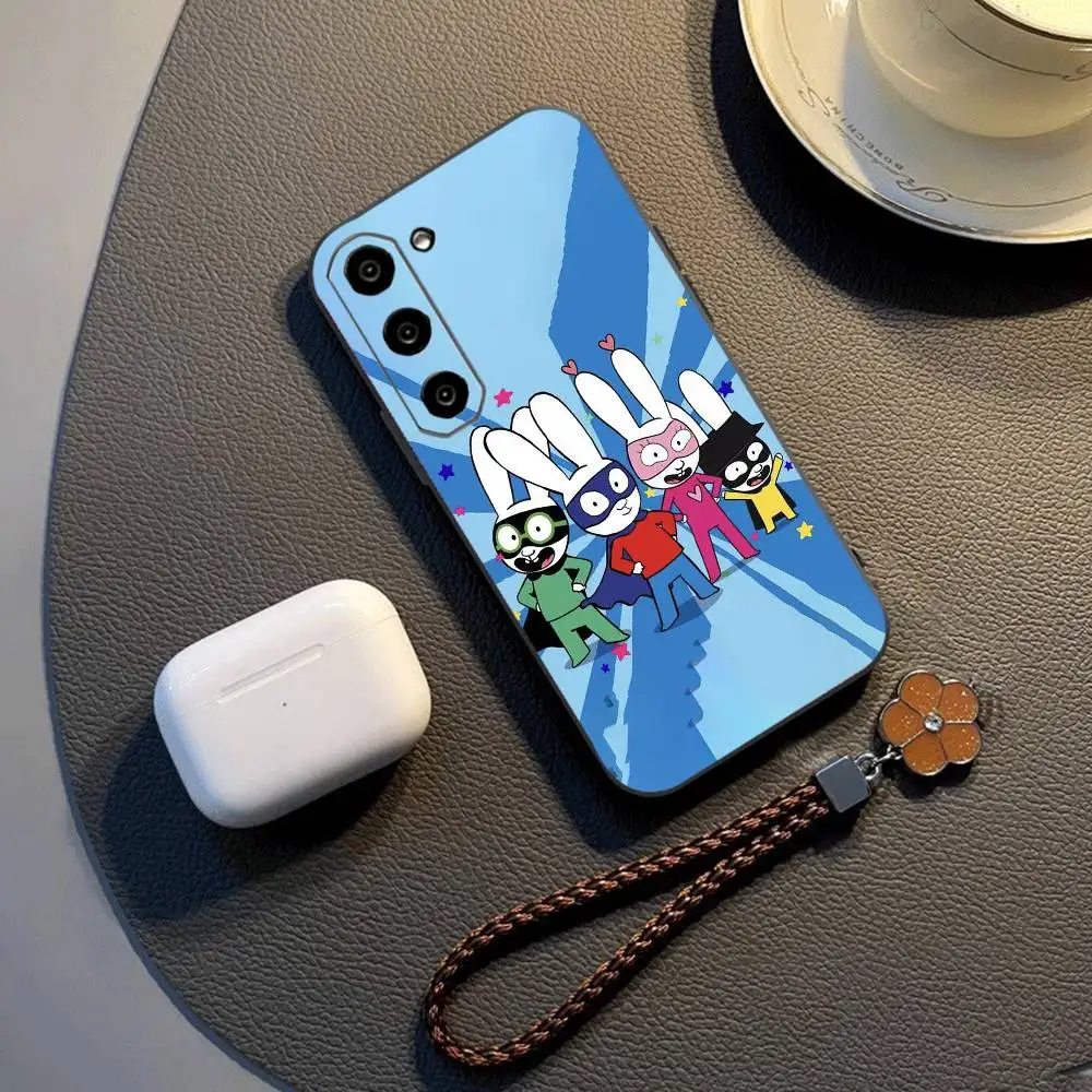 Whimsical S-Simon Super RabbitS   Phone Case For Samsung Galaxy A73,A72,A71,A70,A53,A52,A51,Others Soft Black Cover