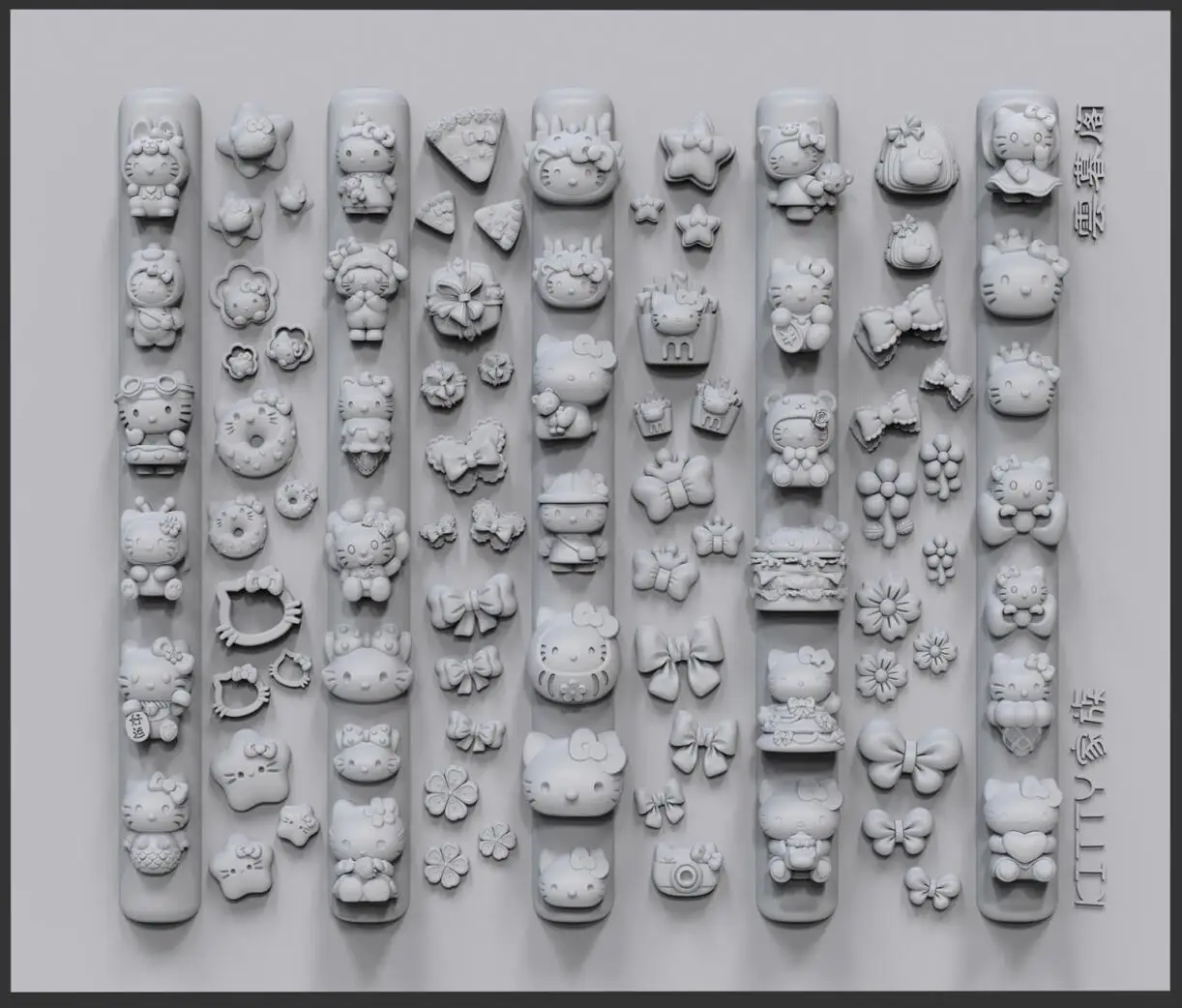 1 pz grande Hello Kitty Dress Up Series Stampi per unghie Adesivi Fiori fai da te Farfalla Archi Stampi colorati fai da te Pendenti e ciondoli Decorazione per unghie