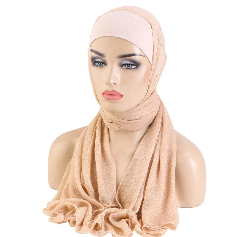 

Fashion Islamic One Piece Amira Instant Hijab Scarf Muslim Women Pull On Ready Wear Scarf Shawl Turbante Headscarf wrap Scarves