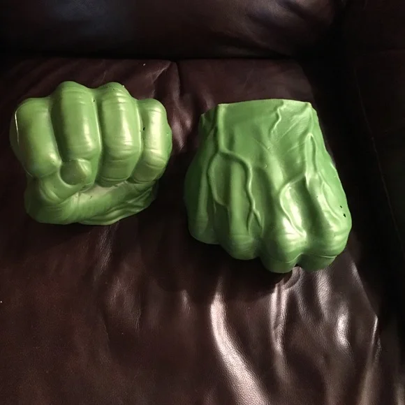 2pcs Green Giant Big Fists Gloves Plush Toy Cartoon Anime Cosplay Props Halloween Boxing Mitts Birthday Gift for Kids Children