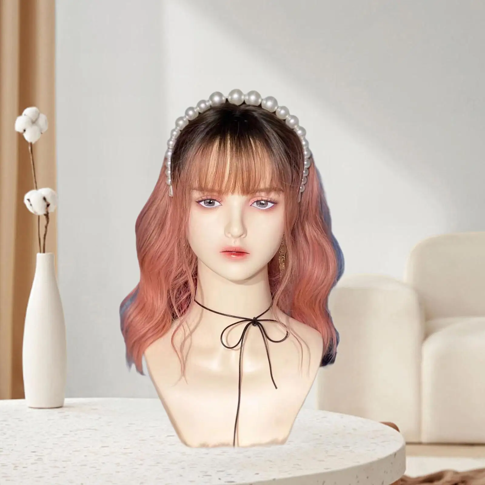 

Female Mannequin Head Wig Holder Wig Display Model for Jewelry Necklace Hats