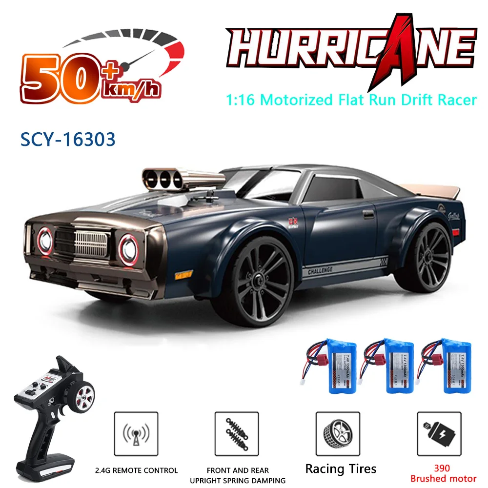 

16303 1:16 50KM/H RC Car 2.4G 4WD Electric High Speed Muscle Remote Control Drift Monster Truck for Kids vs Wltoys 144001 Toys