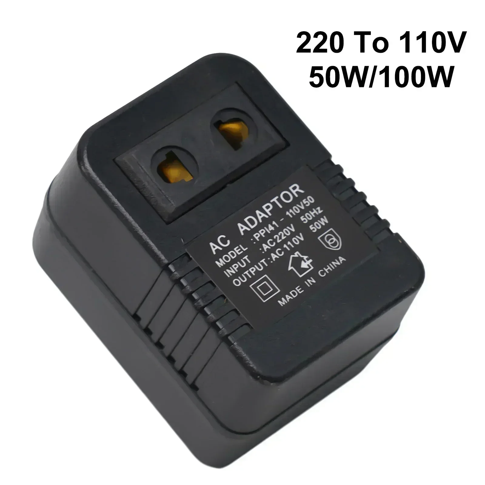 Step Down Transformer Travel Adapter AC220V To 110V Voltage Converter EU 50/100W Supports Electronic Devices Up To 100W