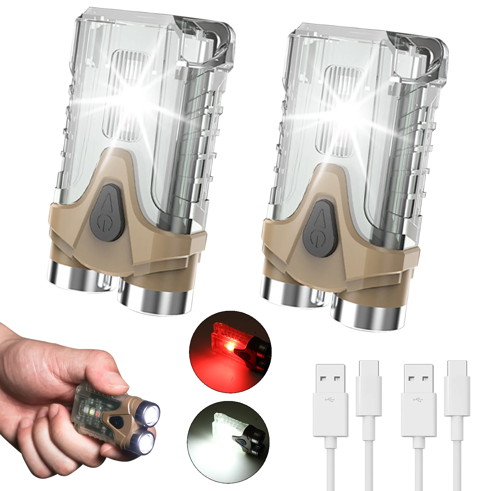 미니 키 체인 손전등, 열쇠 고리 LED 마그네틱 EDC 키 체인 라이트, 자동차 정비공, COB 사이드 라이트, USB C 충전식