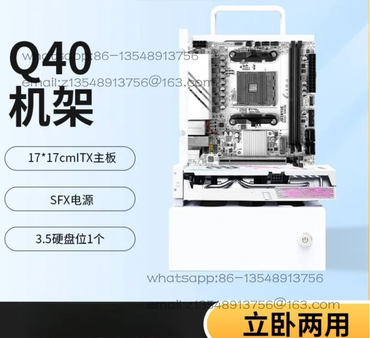 

Open itx Chassis Computer Rack Water Cooled MATX Desktop Chassis Host Small Chassis Q40