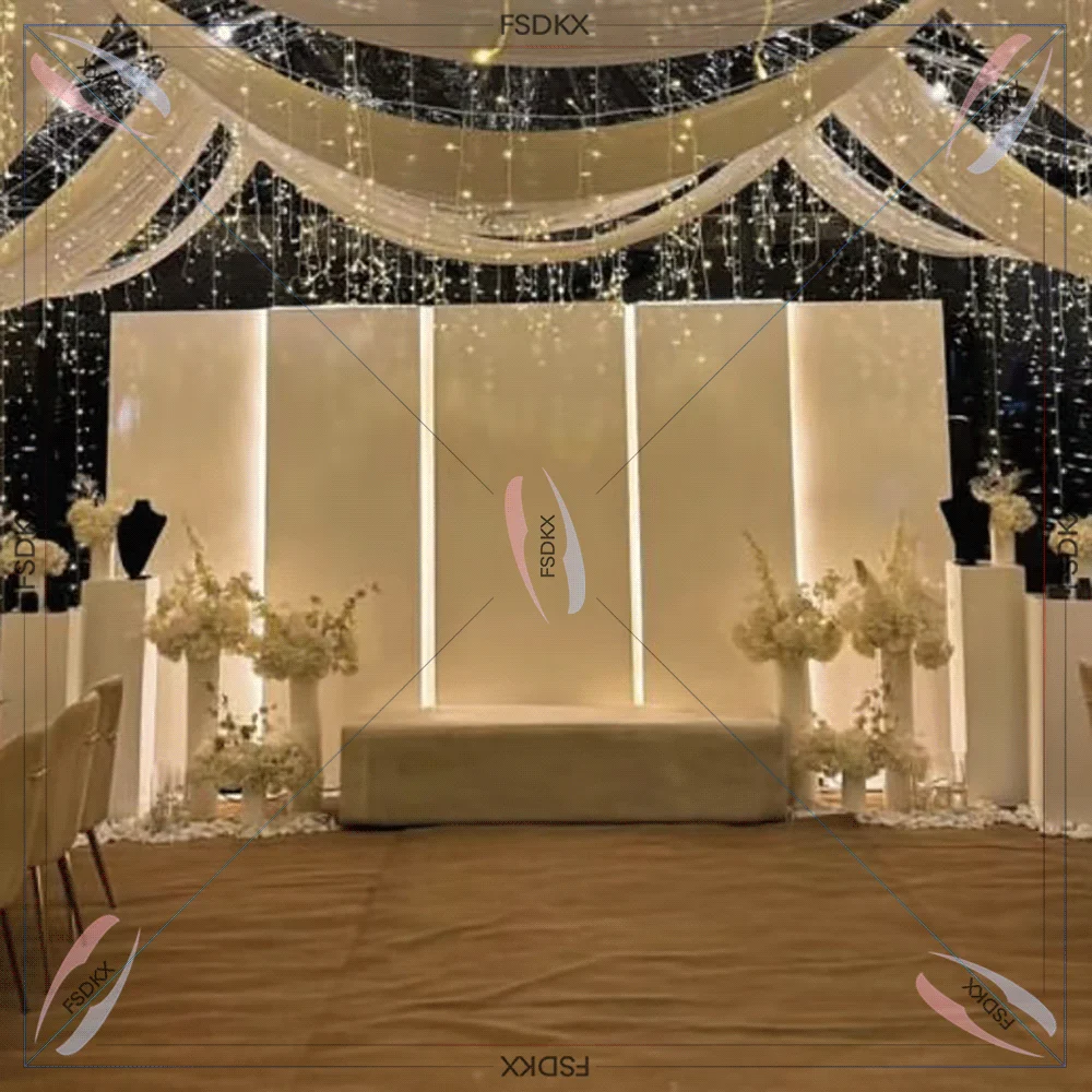 Luxury White PVC Arches Backdrop Panel Wall For Wedding Decoration