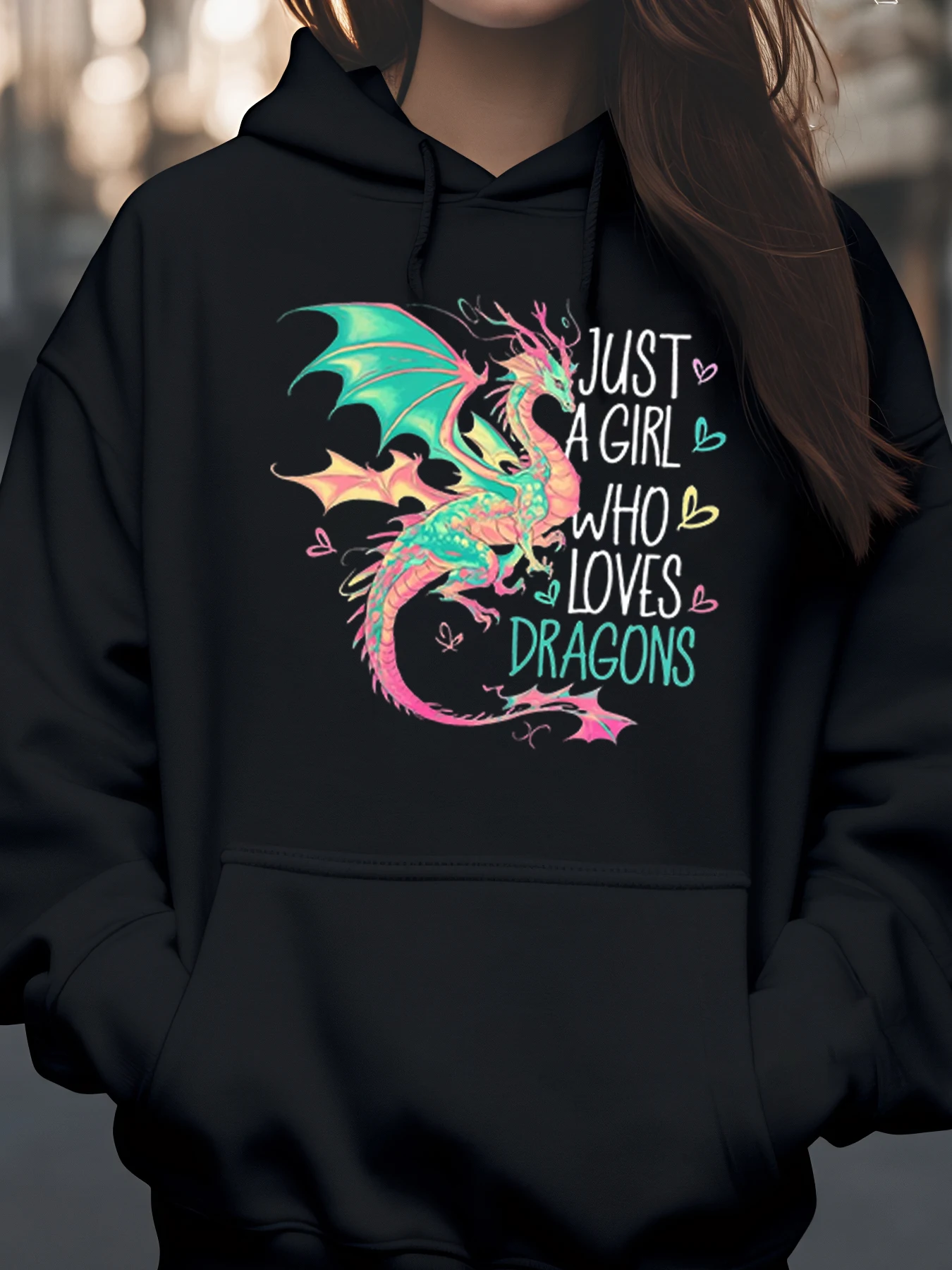 

Толстовка с принтом дракона и текста для любителей драконов, повседневная женская одежда