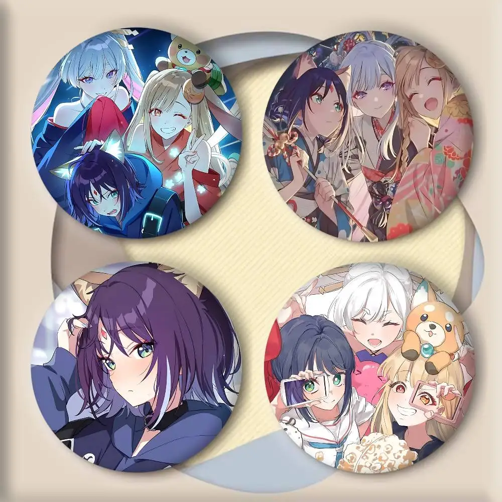 Cosmic P-Princess Kaguya Anime Badge Tinplate Round Laser Brooch Clothes Backpack Accessories Lapel